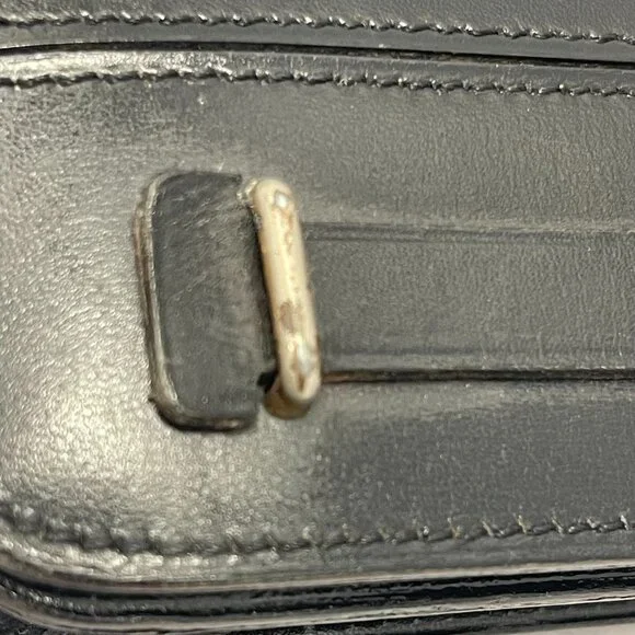 Christian Dior Vintage Black Leather Shoulder Bag w/ Adjustable Strap - Preowned - Picture 10 of 14